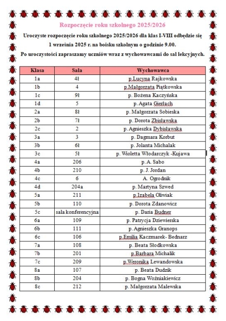 Rozpoczęcie roku szkolnego2025/2026